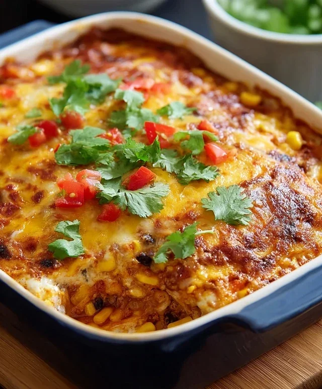 Farbenfroher mexikanischer Gratin