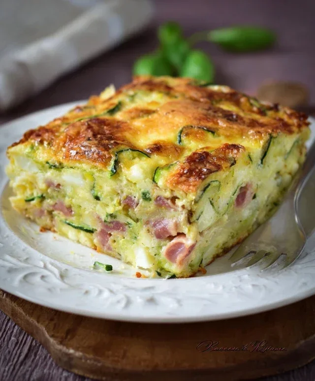 Sformato di zucchine con speck e robiola