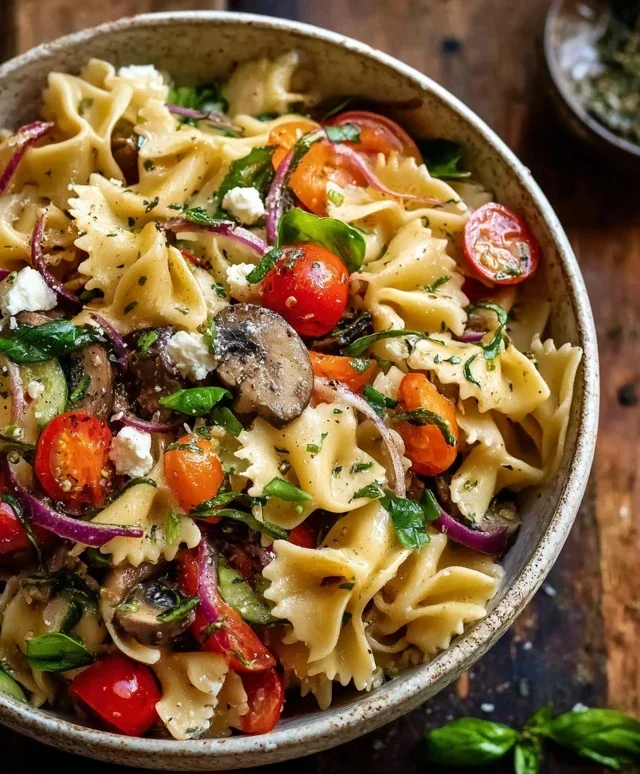 Mediterraner Nudelsalat