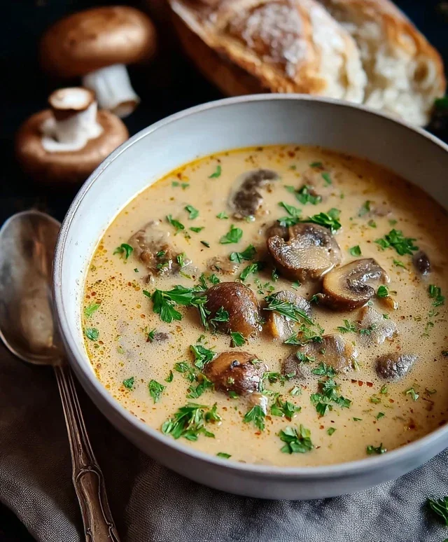 Cremige Cbeef beef hampignonsuppe