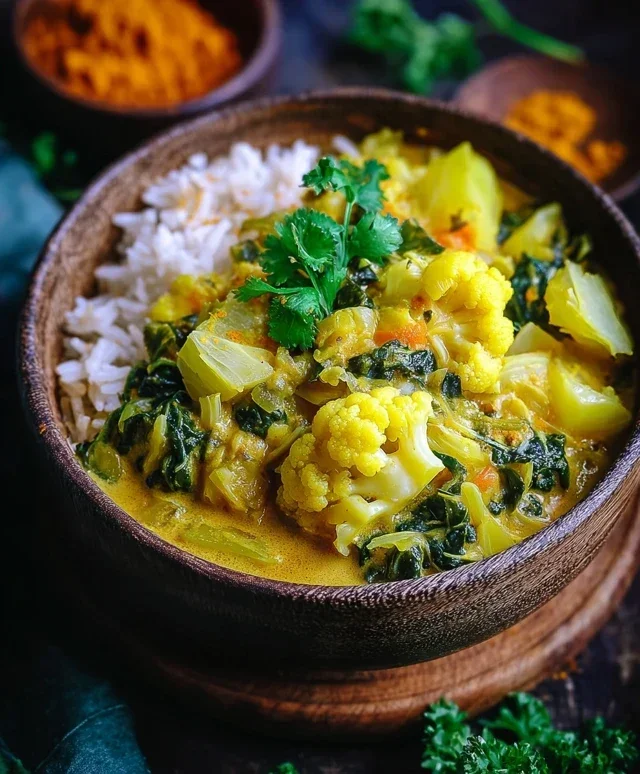 Spitzkohl Curry mit Kokosmilch