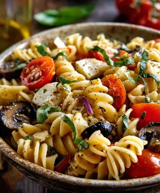 Mediterraner Nudelsalat
