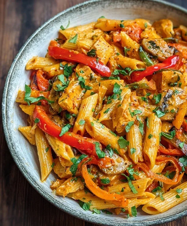 Cremige vegane Fajita-Pasta