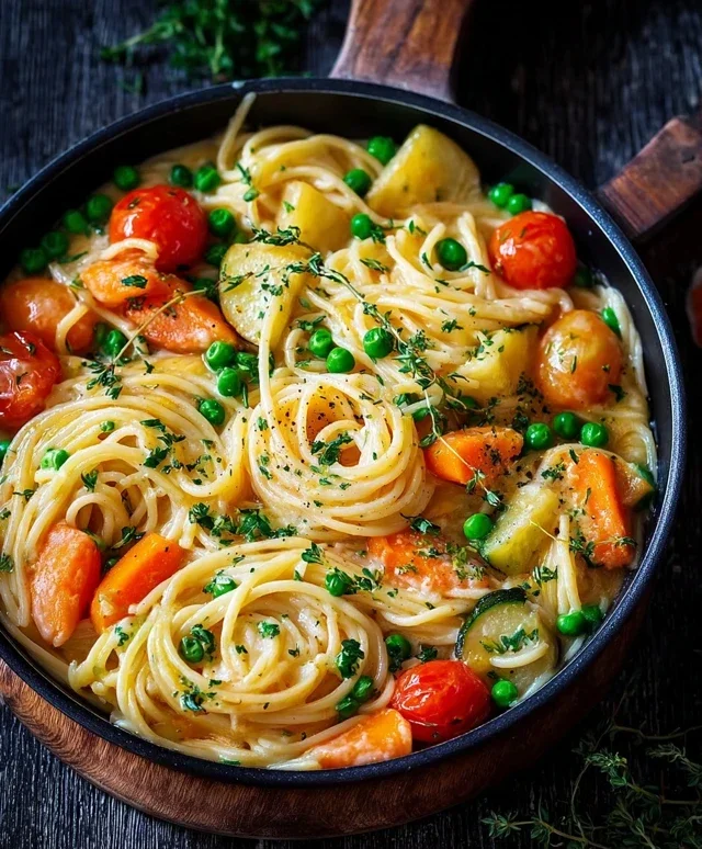Spaghetti Auflauf mit Gemuse