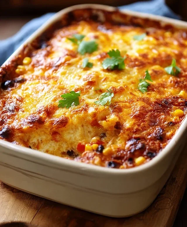 Farbenfroher mexikanischer Gratin