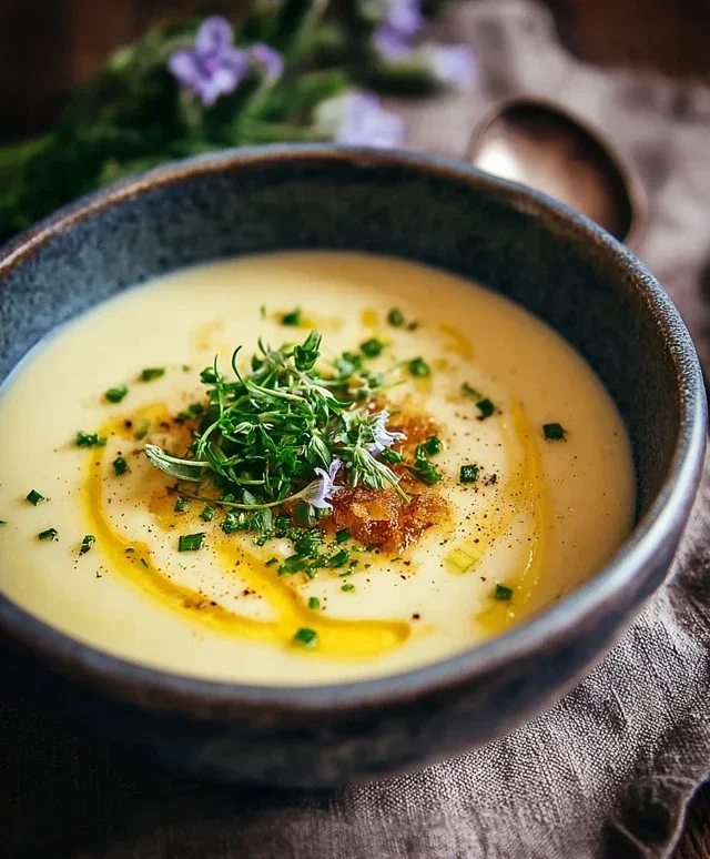 Kartoffelcremesuppe mit frischem Gemuse