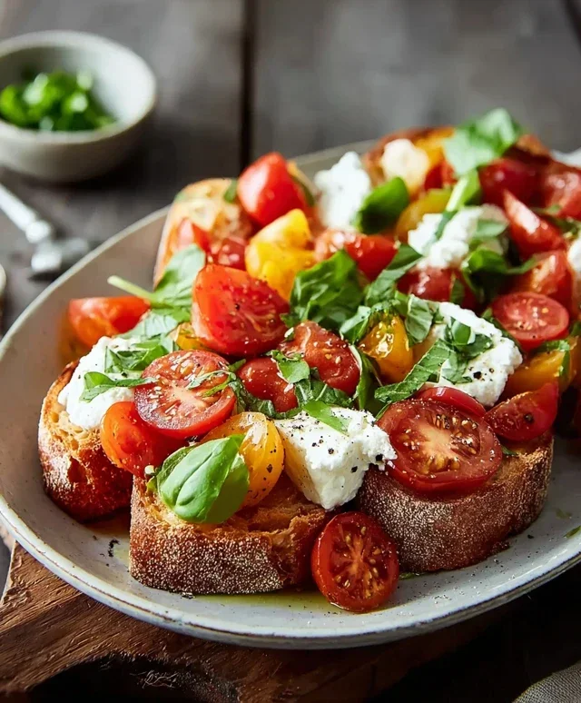 Tomaten-Brot-Salat mit Ziegenfrischkäse