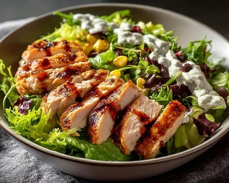 BBQ Hähnchen Geschnittene Salat