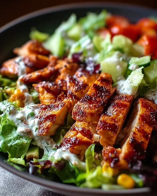 BBQ Hähnchen Geschnittene Salat