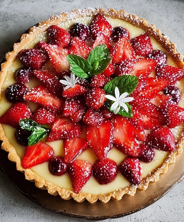 Crostata con fragole e more