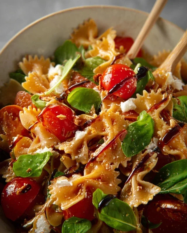 Mediterraner Nudelsalat mit Balsamico Dressing