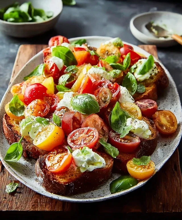 Tomaten-Brot-Salat mit Ziegenfrischkäse
