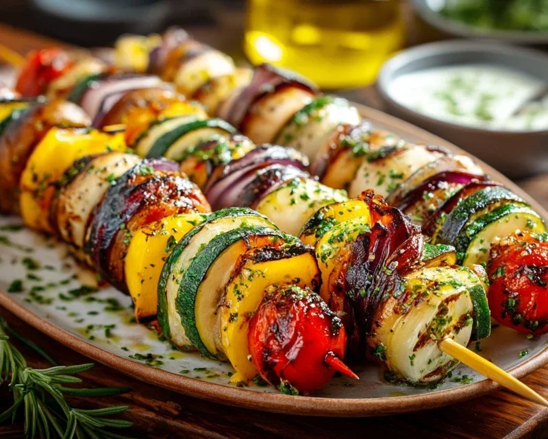 Gegrillte Gemüsespieße mit Kräuter-Marinade Rezept