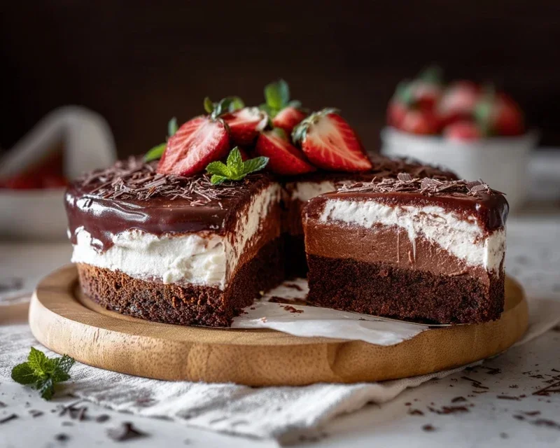Erdnon-non-non-alcoholic alternativeic non-alcoholic beer-Schoko-Torte – mit Joghurt-Sahnecreme