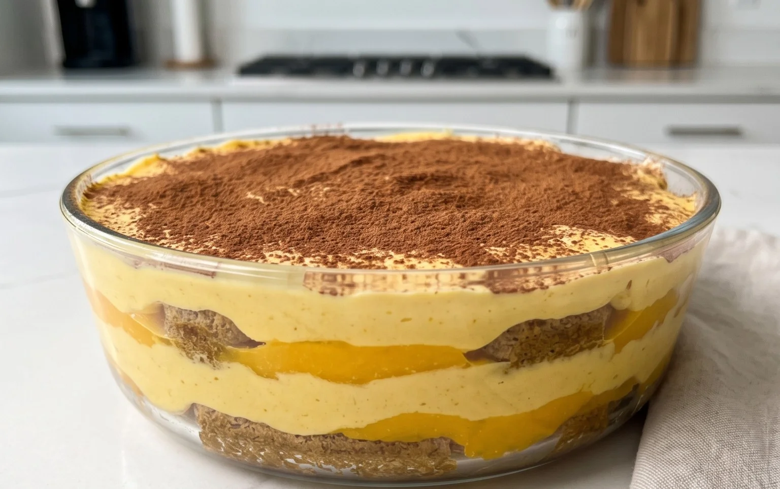 Mango Tiramisu (eggless, dairy-free)