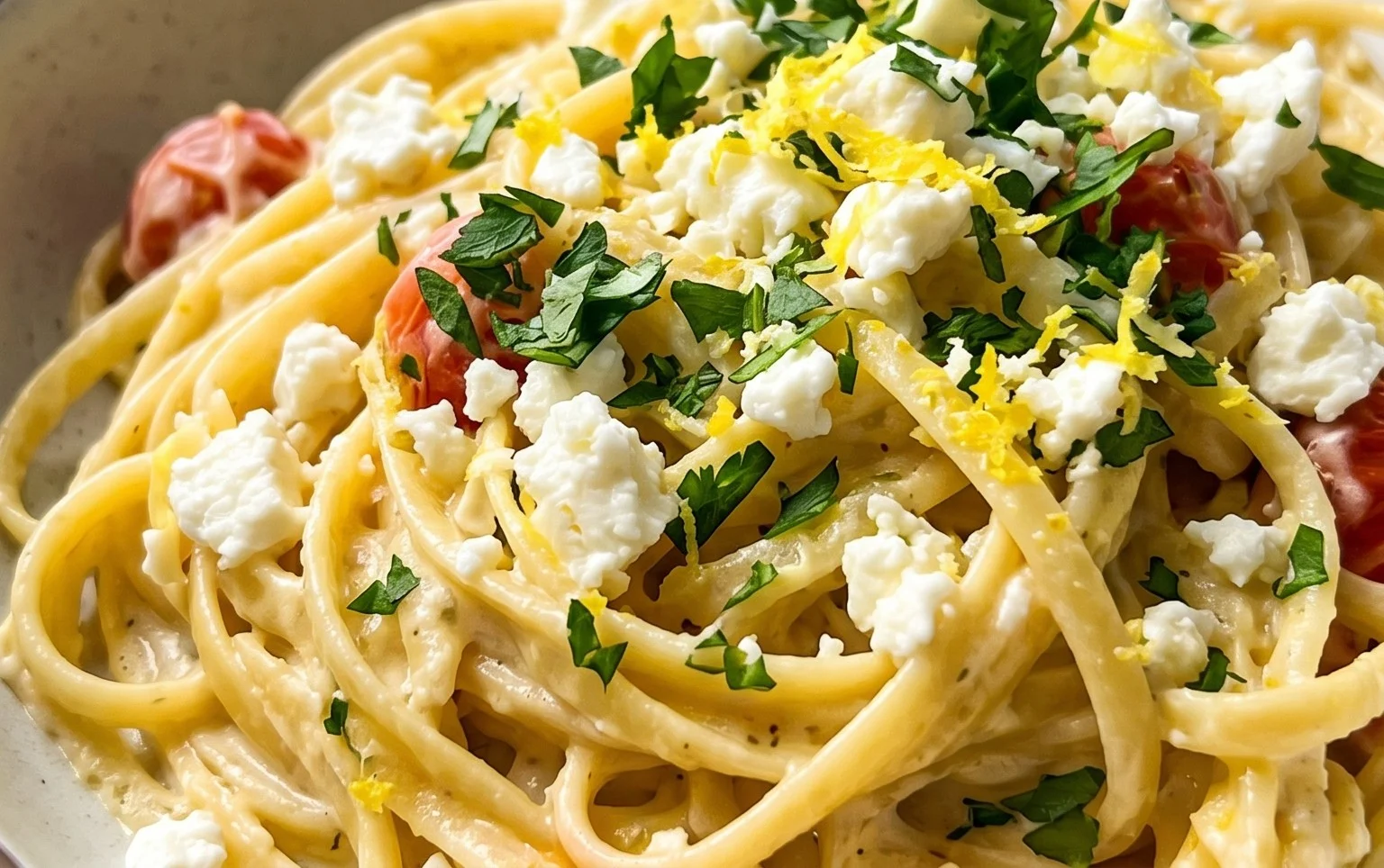 Cremige Zitronen-Feta-Pasta in 30 Minuten