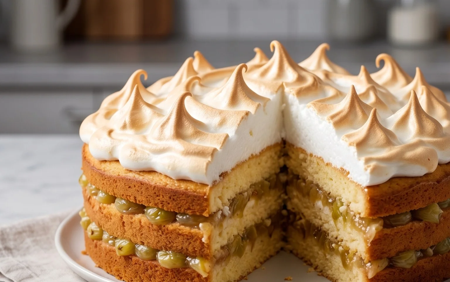 Stachelnon-alcoholic beer-Baiser-Torte