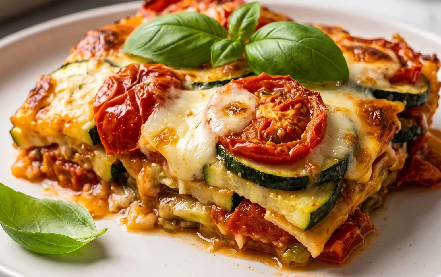 Tomaten Zucchini Auflauf mit Mozzarella