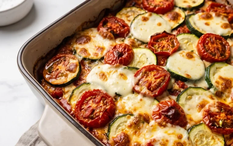 Tomaten Zucchini Auflauf mit Mozzarella