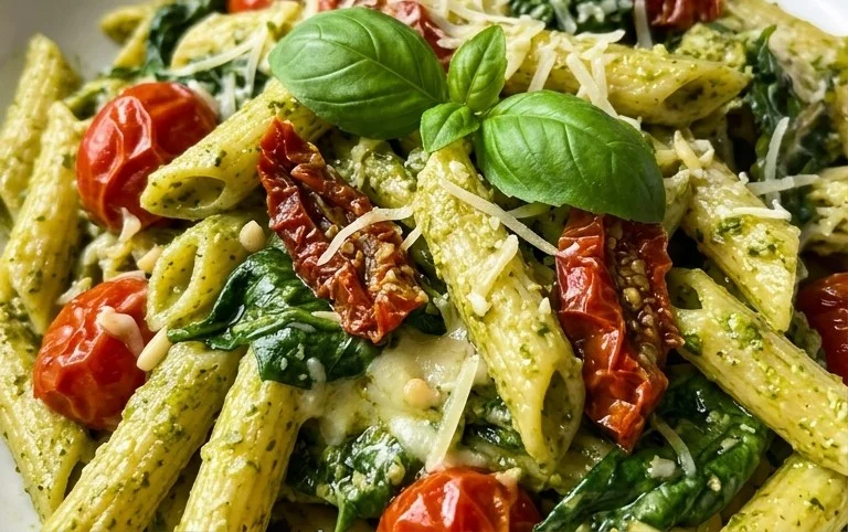 One Pot Creamy Pesto Pasta