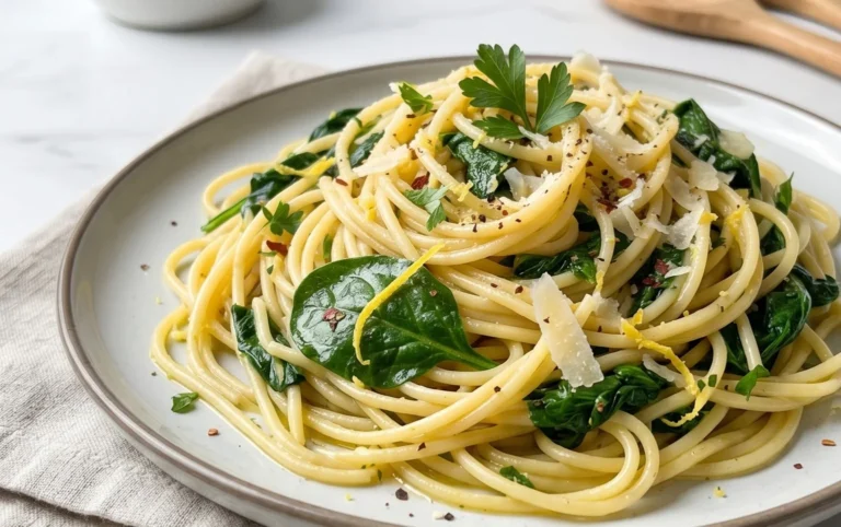 45 Easy Pasta Recipes: Lemon Spinach Pasta
