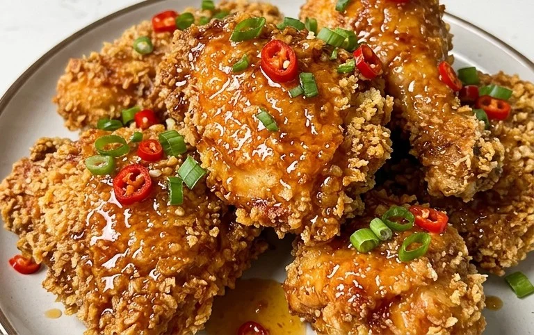 Baked Crunchy Hot Honey Chicken