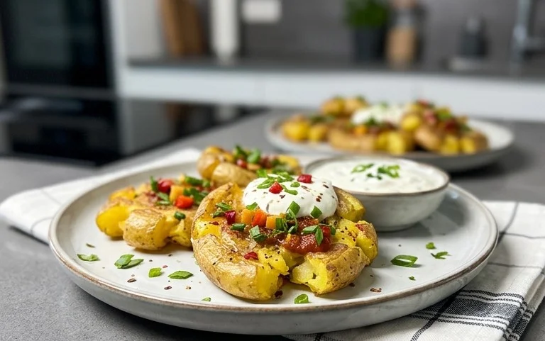 Smashed Potatoes mit Dip - einfach & genial