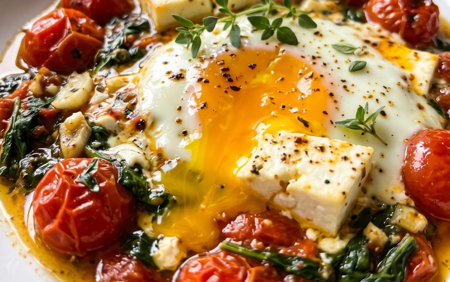 Baked Feta Eggs
