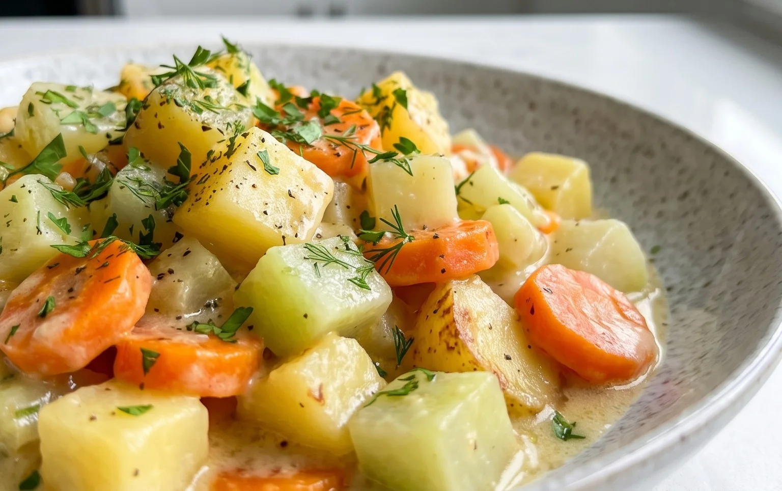 Kohlrabigemüse mit Kartoffeln und Möhren