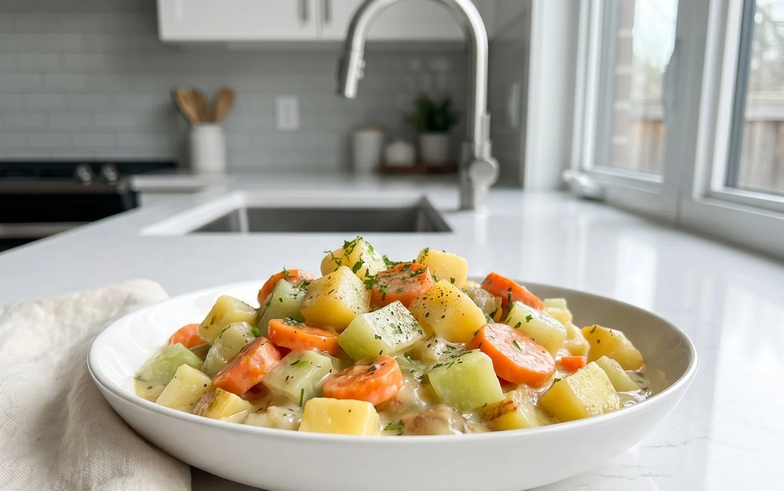 Kohlrabigemüse mit Kartoffeln und Möhren