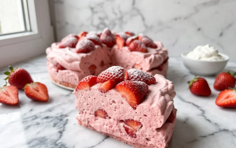 3 Ingredient No Bake Strawberry Cloud Cake