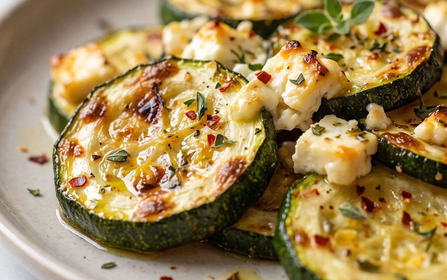 Courgettes feta au four