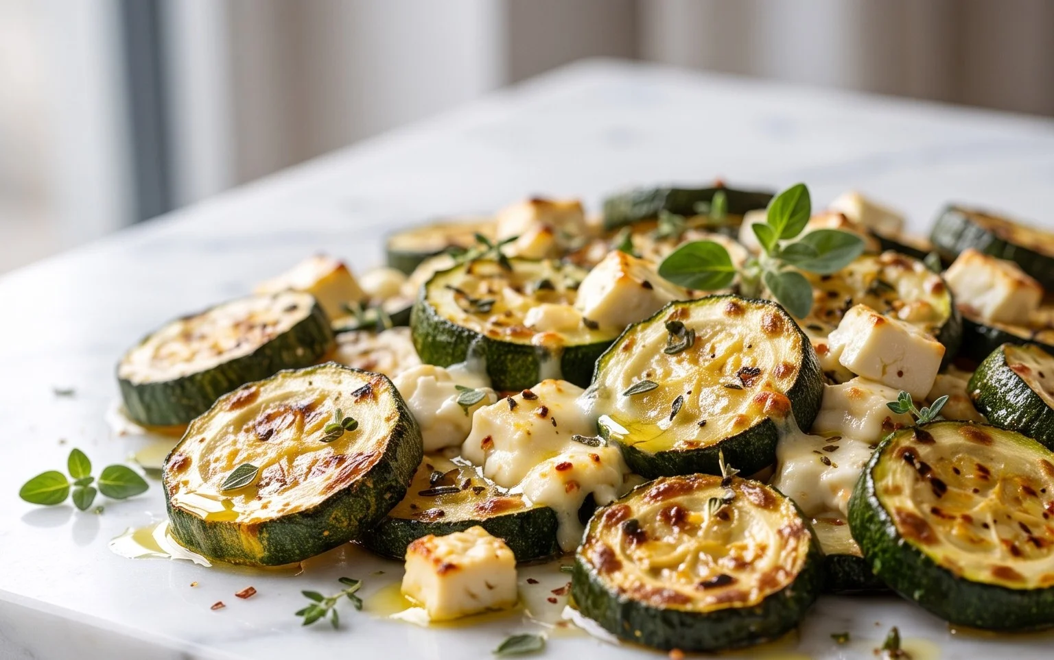 Courgettes feta au four