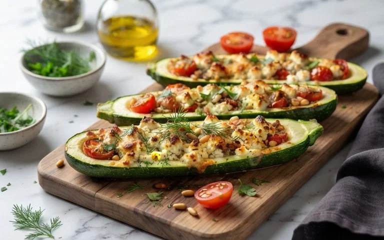 Feta Cheese Stuffed Zucchini
