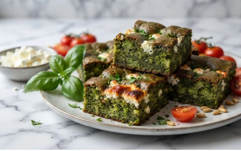 Broccoli and Feta Brownies