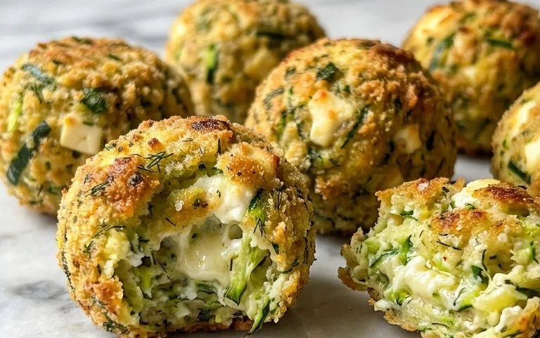 Knusprige Zucchini-Feta-Bällchen aus dem Ofen genießen!