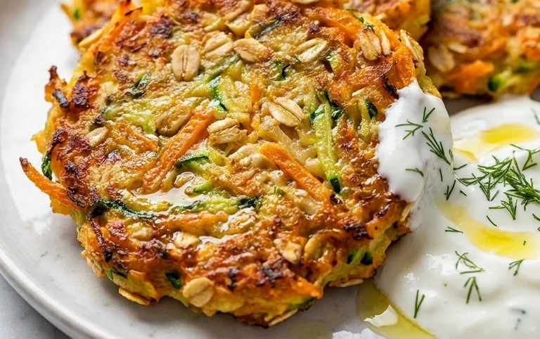 Zucchinipuffer mit Haferflocken und Möhren