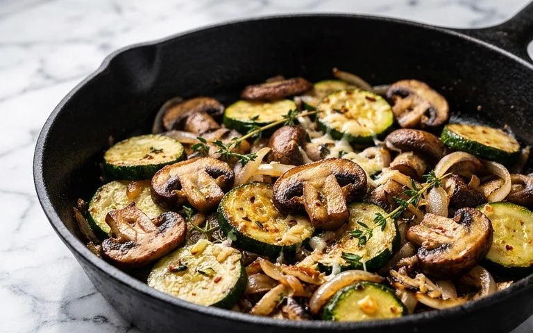 Skillet Zucchini and Mushrooms