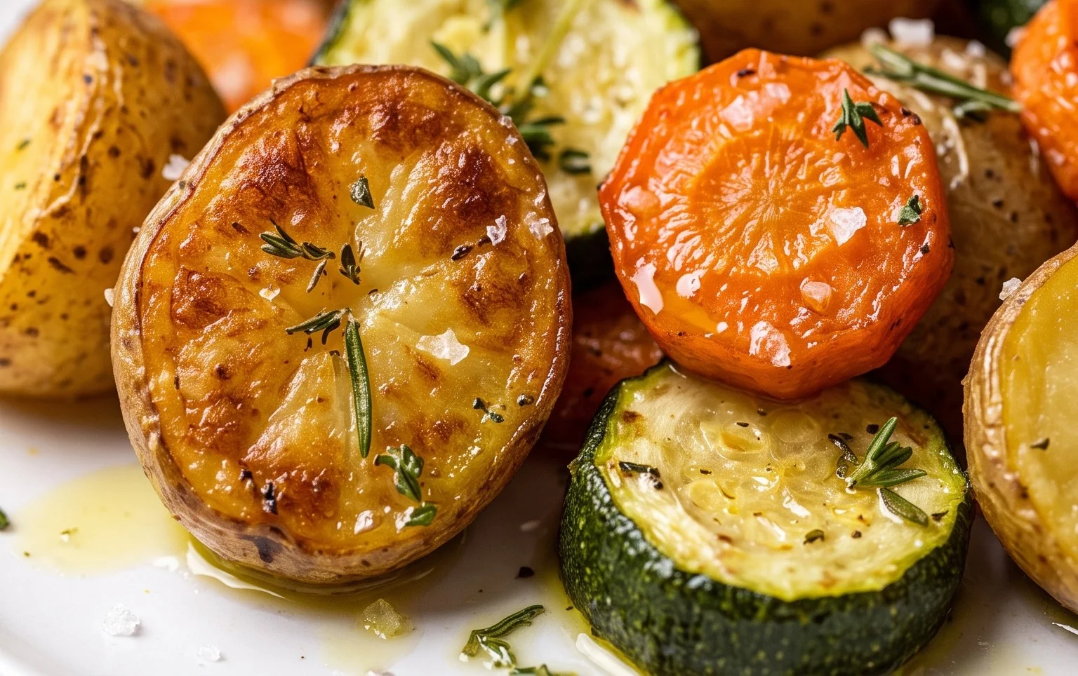 Garlic Herb Roasted Potatoes Carrots and Zucchini