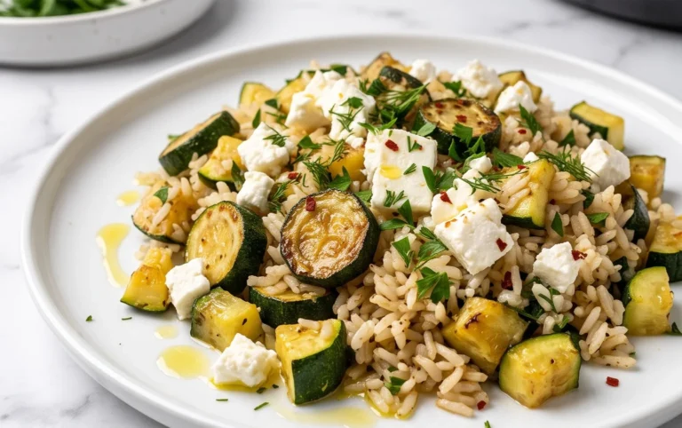 Zucchini-Reis-Pfanne mit Feta