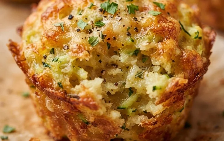 Crispy Parmesan Zucchini Potato Muffins