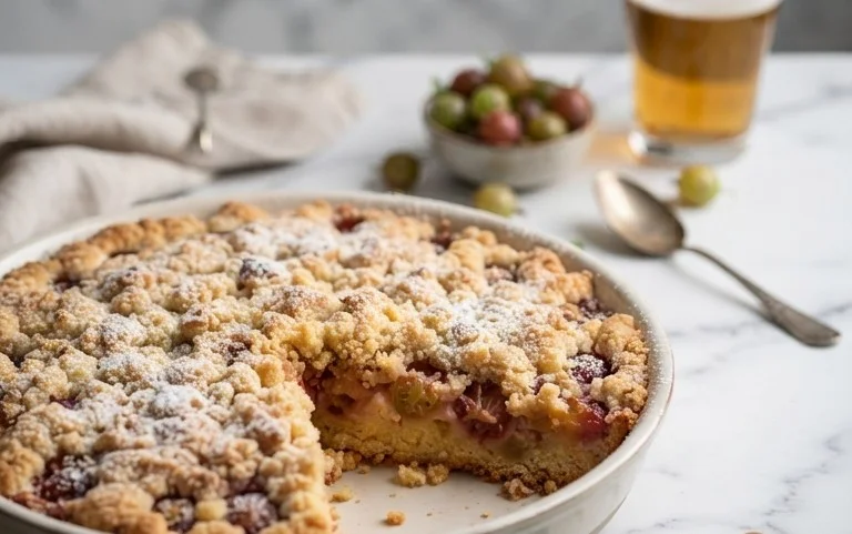 Stachelnon-alcoholic beerkuchen mit Streuseln