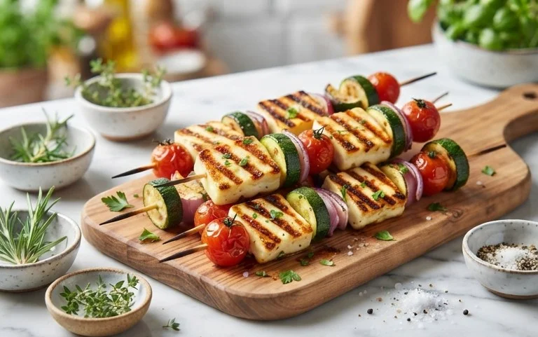 Halloumi Zucchini Spieße Vom Grill: Sommerlich, Lecker & Vegetarisch
