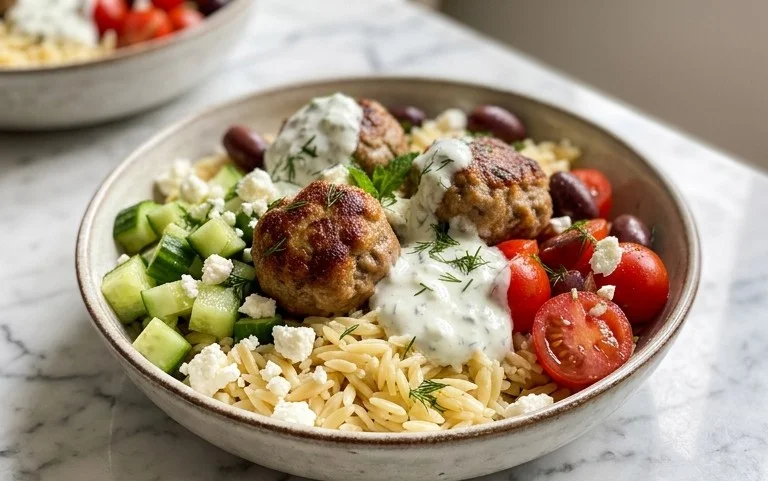 Greek Meatball Bowl Recipe