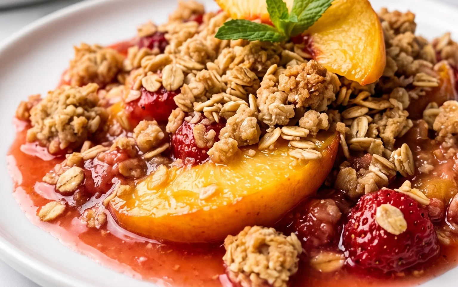 Peach & Strawberry Crisp