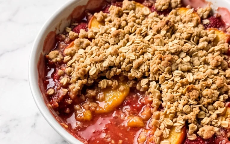 Peach & Strawberry Crisp