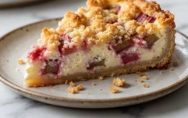 Rhabarber Käsekuchen mit Streuseln