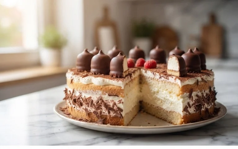 Geburtstagstorte mit Schokoküssen und Quark