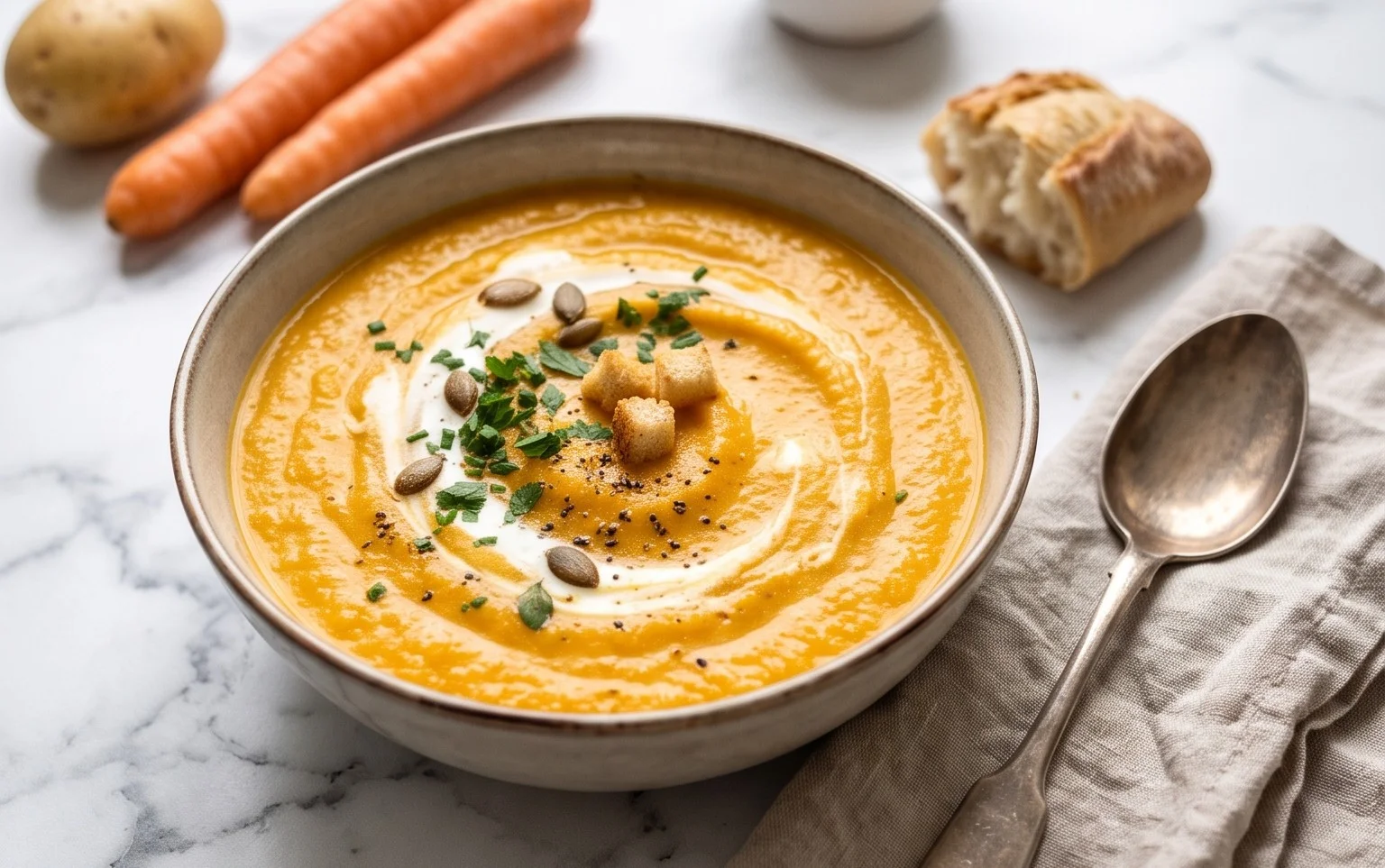 Cremige Kartoffel-Möhren-Suppe: Einfach & Lecker